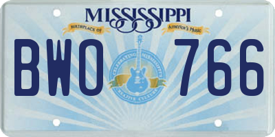 MS license plate BWO766