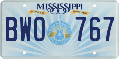 MS license plate BWO767