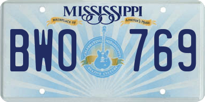 MS license plate BWO769