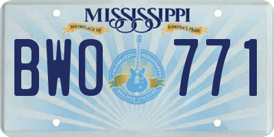 MS license plate BWO771