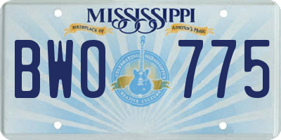 MS license plate BWO775