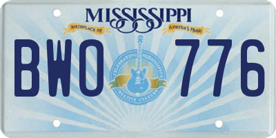 MS license plate BWO776