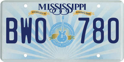 MS license plate BWO780
