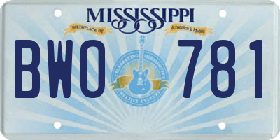 MS license plate BWO781