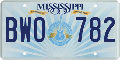 MS license plate BWO782