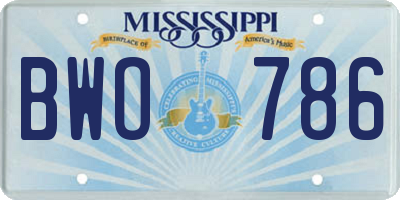 MS license plate BWO786