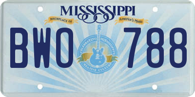 MS license plate BWO788