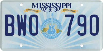 MS license plate BWO790