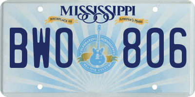 MS license plate BWO806