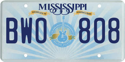 MS license plate BWO808