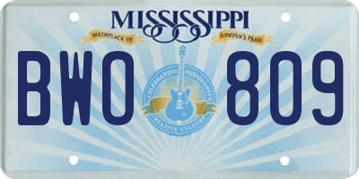 MS license plate BWO809