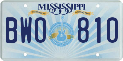 MS license plate BWO810