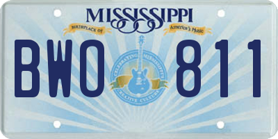 MS license plate BWO811