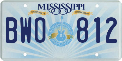 MS license plate BWO812