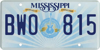 MS license plate BWO815
