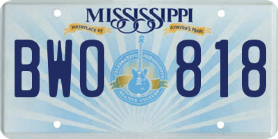 MS license plate BWO818