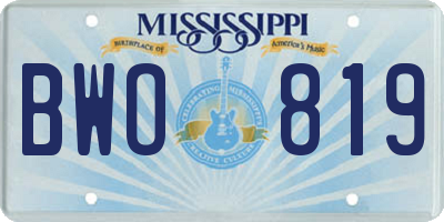 MS license plate BWO819