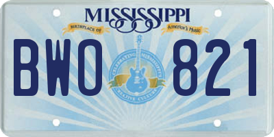 MS license plate BWO821
