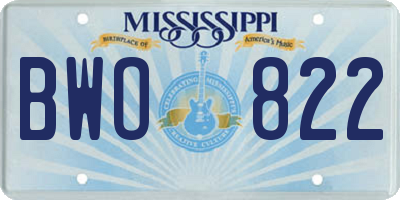 MS license plate BWO822