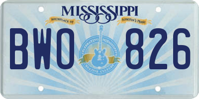 MS license plate BWO826