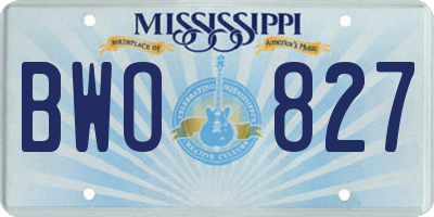 MS license plate BWO827