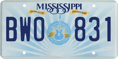 MS license plate BWO831