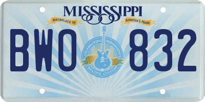 MS license plate BWO832