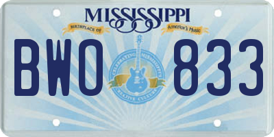 MS license plate BWO833