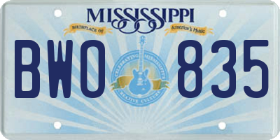 MS license plate BWO835