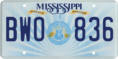 MS license plate BWO836