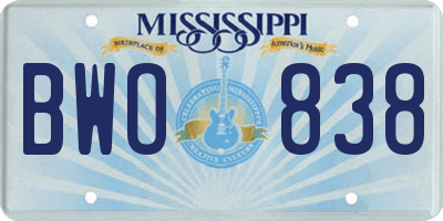 MS license plate BWO838