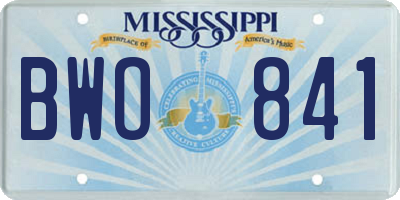 MS license plate BWO841