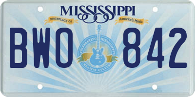 MS license plate BWO842