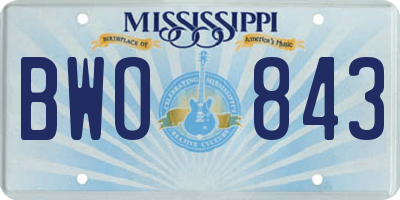 MS license plate BWO843