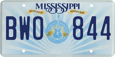 MS license plate BWO844