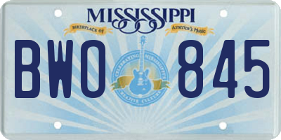 MS license plate BWO845