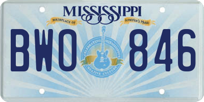 MS license plate BWO846