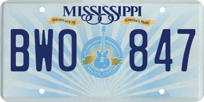 MS license plate BWO847