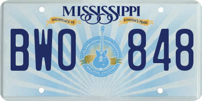 MS license plate BWO848