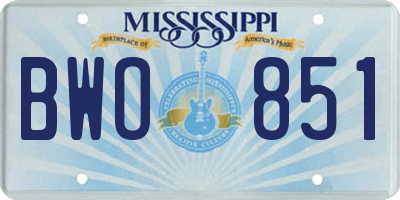 MS license plate BWO851