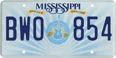 MS license plate BWO854