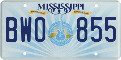 MS license plate BWO855