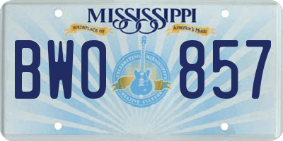 MS license plate BWO857