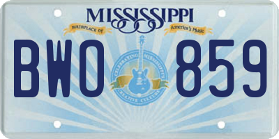 MS license plate BWO859