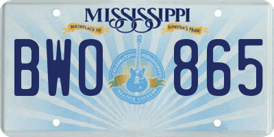 MS license plate BWO865