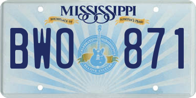 MS license plate BWO871