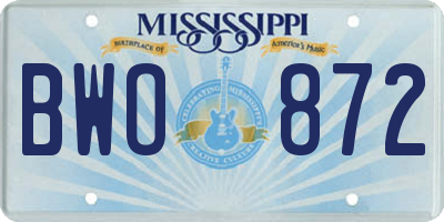 MS license plate BWO872