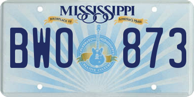 MS license plate BWO873