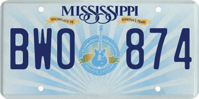 MS license plate BWO874
