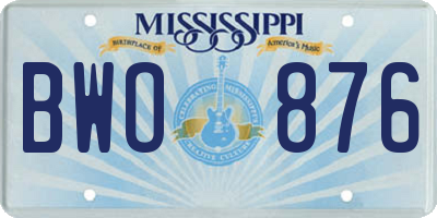 MS license plate BWO876